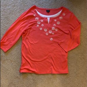 Trilllogy blouse with faux undershirt